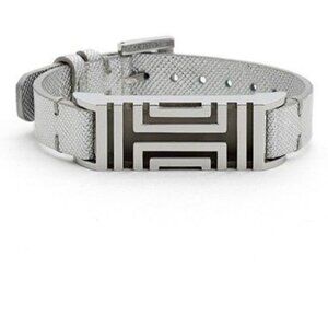 Tory Burch Silver Fitbit-Case Leather Bracelet
